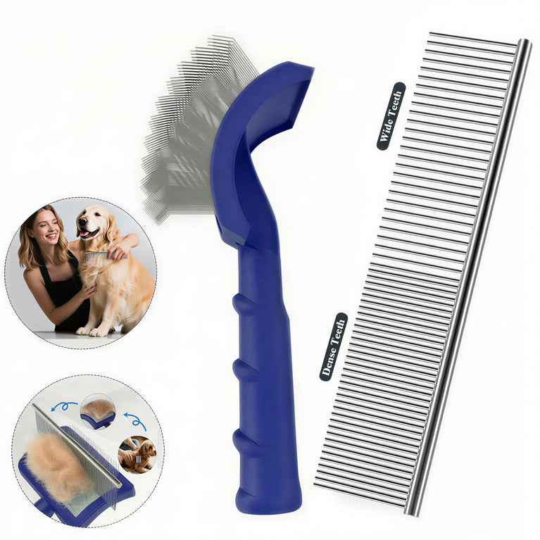 Dog Grooming Comb Shedding Hair Remove Needle Brush Slicker Massage Tool