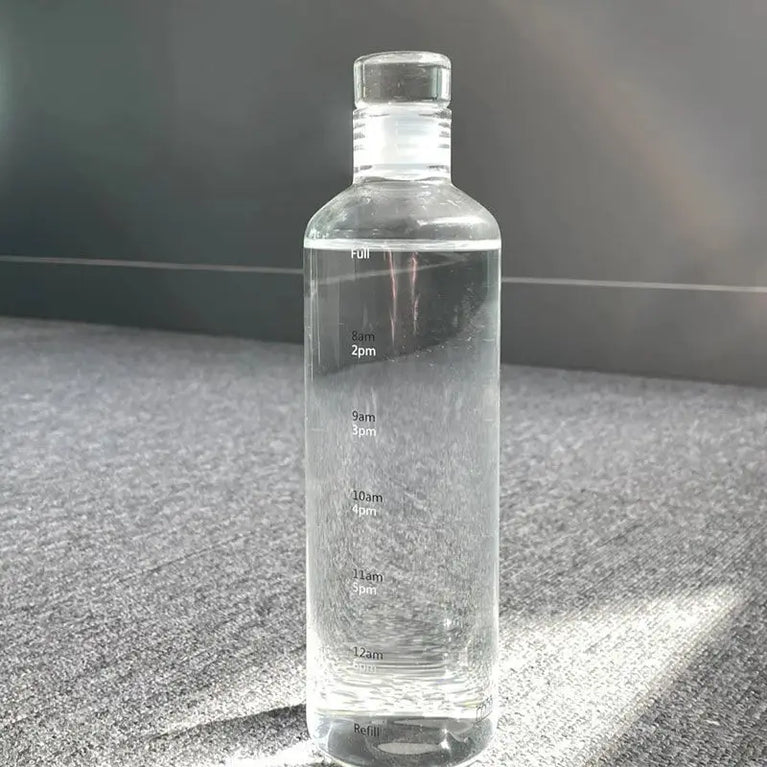 500/750ml PC Plastic Time Marker Water Bottle Leakproof Gym Sport Large Capacity Drink Bottle with Lid