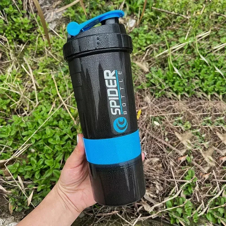550ML 3 Layer Shaker Protein Mixing Waterbottle Fitness Gym Sports Cup