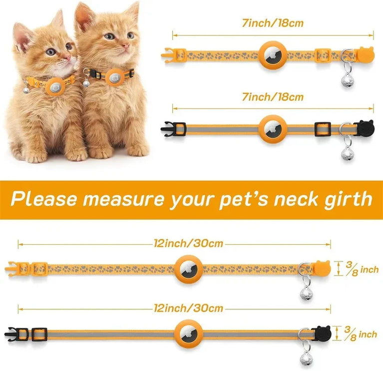 Airtag Cat Collar Breakaway Reflective Adjustable 7-12In GPS Collar