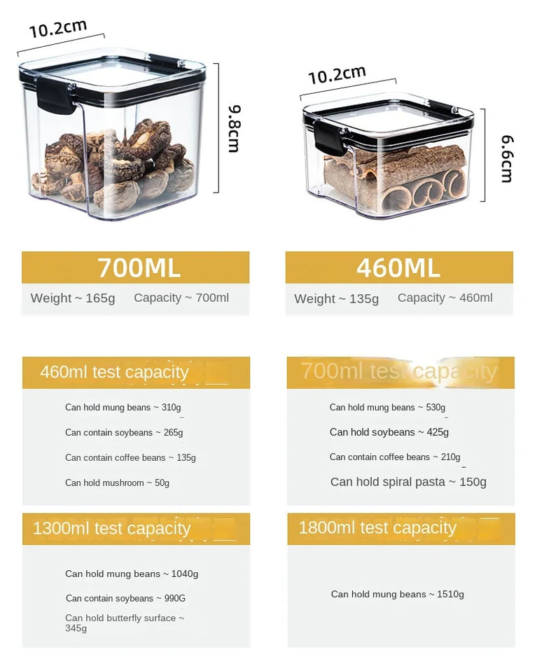 Plastic Food Containers with Lids Large Capacity Airtight Storage Jars