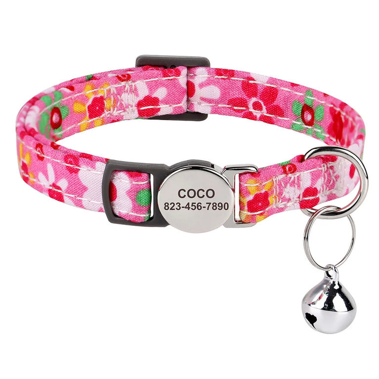 Cat Collar Free Personalized Kitten Collar Engraved Antilost Adjustabl