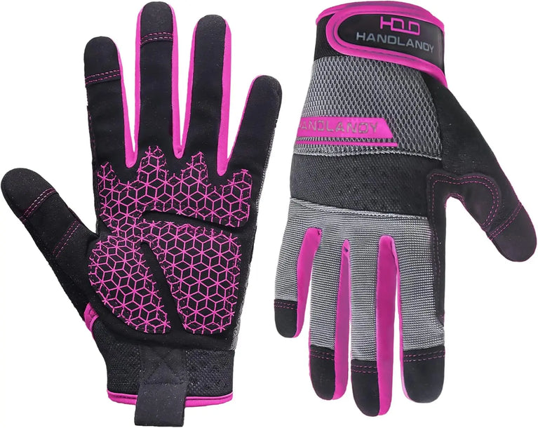 Touchscreen Breathable Synthetic Leather Gardening Gloves Non Slip Utility