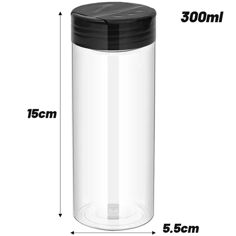 Transparent Seasoning Jars Reusable Spice Storage Bottles Kitchen Container Set