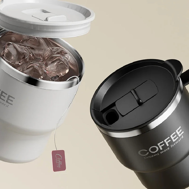 304 Stainless Steel Double Wall Coffee Mug with Handle Leakproof Cup