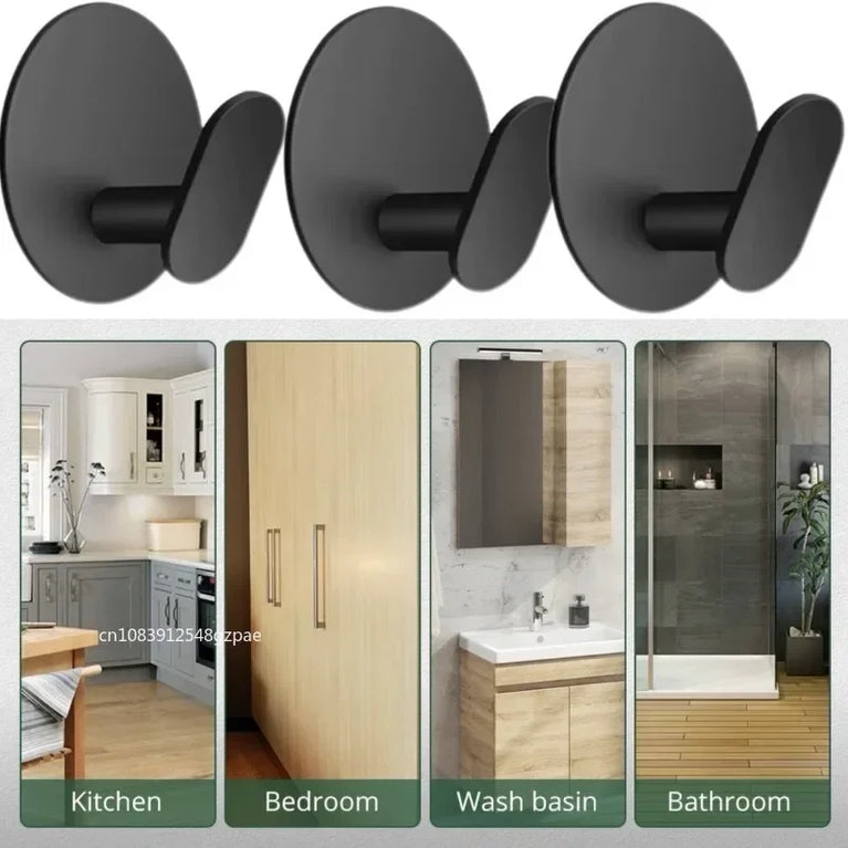 Self-Adhesive Hooks Heavy Duty Plastic Wall Hooks Towel Clothes Rack Hangers Bathroom Kitchen Waterproof Hooks
