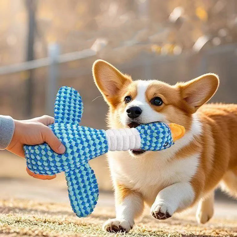 Funny Duck Plush Squeaky Dog Toy for Training and Chewing Fun