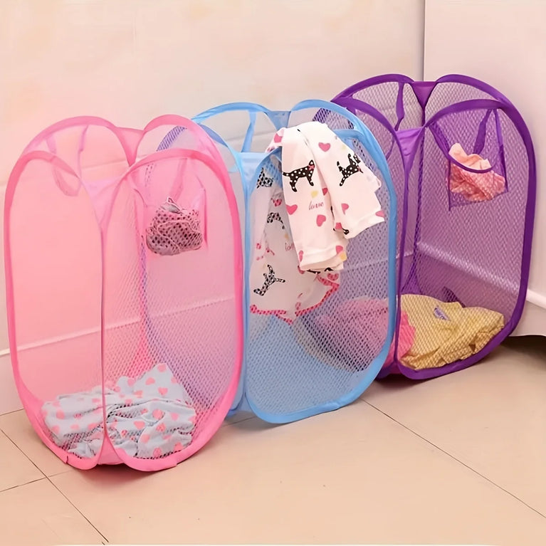 Large Foldable Dirty Clothes Basket | Fine-Mesh Home Organization System