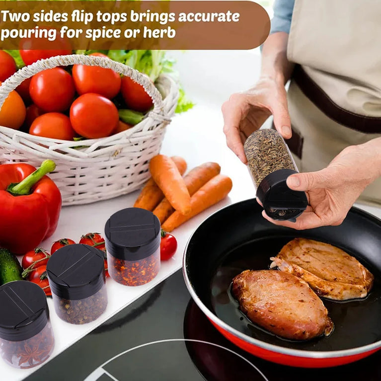 Transparent Seasoning Jars Reusable Spice Storage Bottles Kitchen Container Set