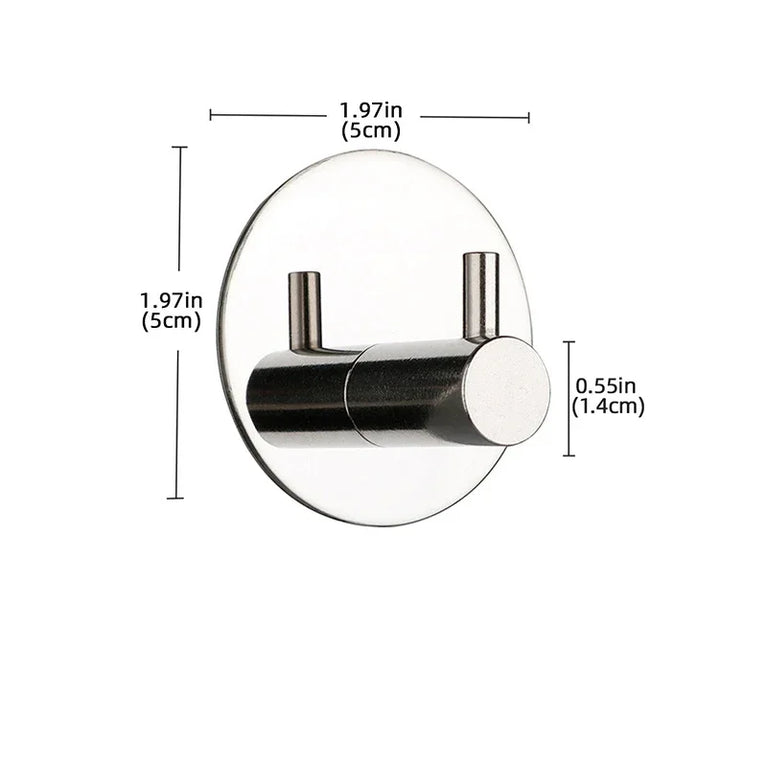 Self Adhesive Wall Hook Stainless Steel Towel Rack Bathroom Hardware Shelf Robe Hooks Hanger Shower Shelf Hanging Accessories