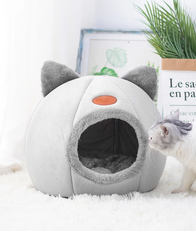 Deep Sleep Winter Cat Bed House Detachable Cozy Cave Nest
