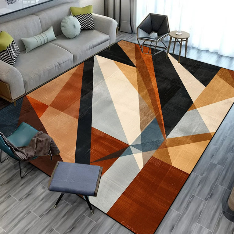 Large Geometric Non-Slip Washable Area Rugs for Modern Living