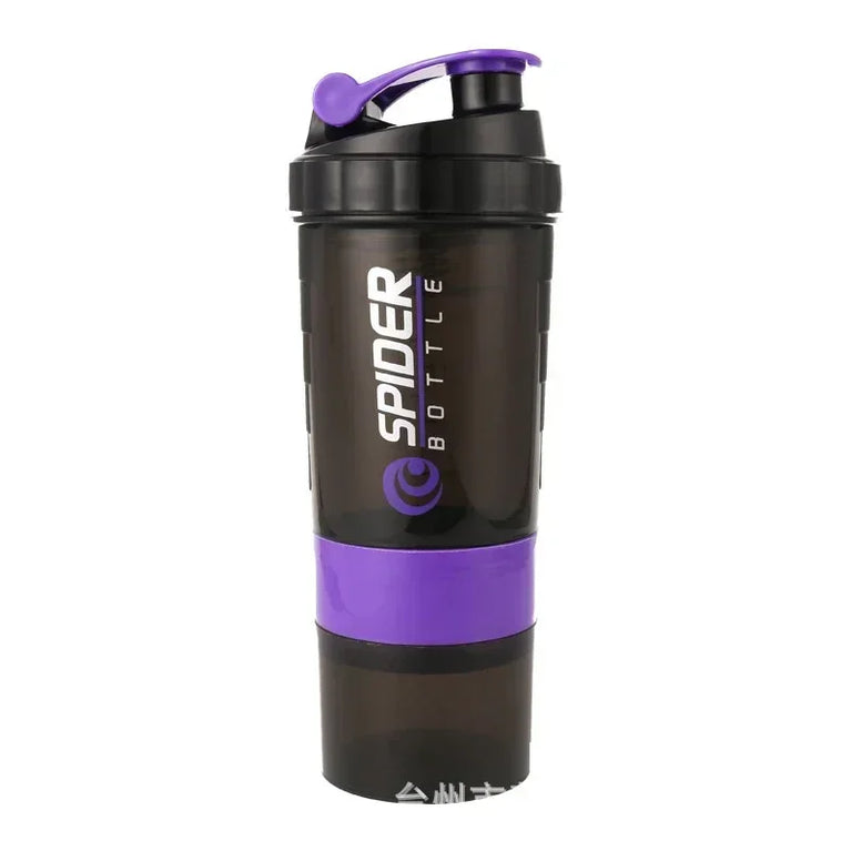 550ML 3 Layer Shaker Protein Mixing Waterbottle Fitness Gym Sports Cup
