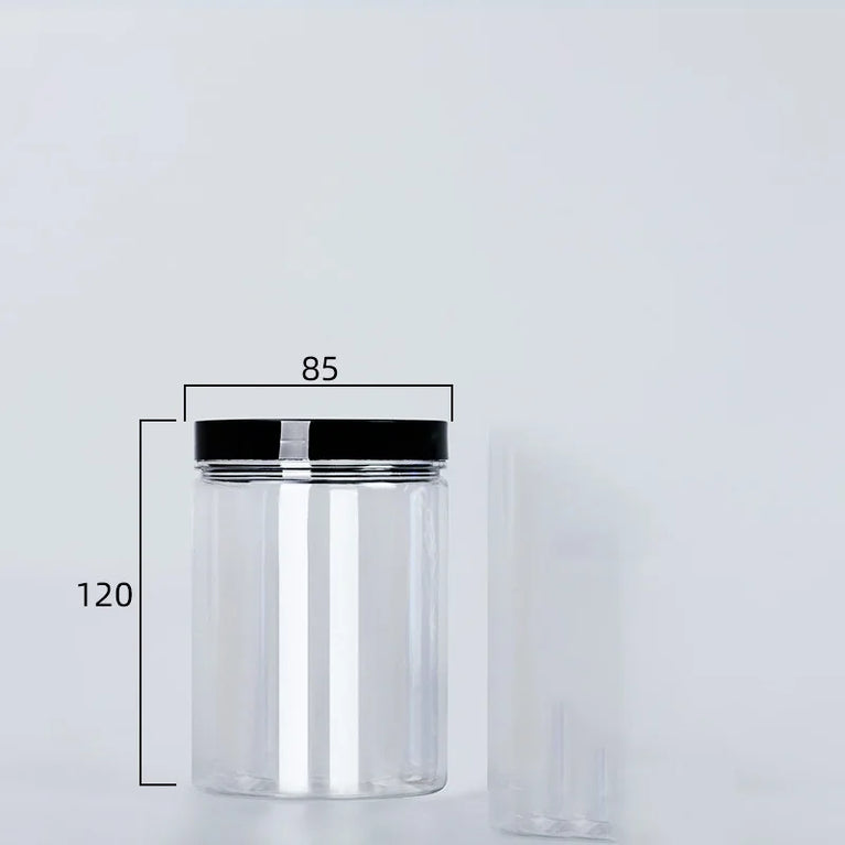 Black Lid Wide Mouth Circular Plastic Storage Bucket Airtight Food Container