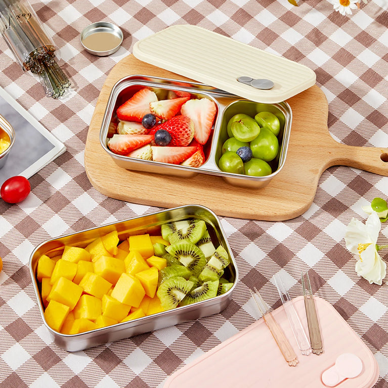 Portable Large Capacity Sealed Bento Lunch Box Stainless Steel Fruit Salad Food Container