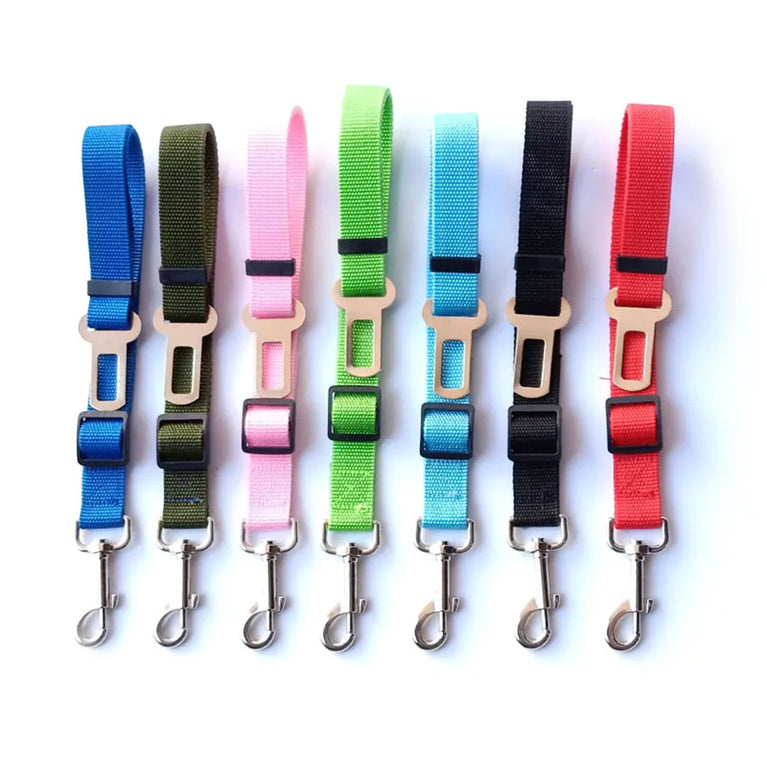 Adjustable Reflective Dog Car Seat Belt Harness With Lights Safety Travel Belt