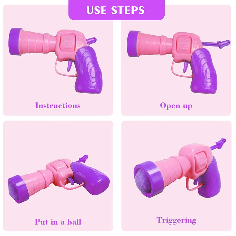 Interactive Cat Toy Gun Plush Ball Launcher Fun Play for Cats