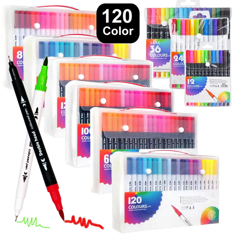 Double-Head Art Markers | Professional Drawing Brush Pen Set