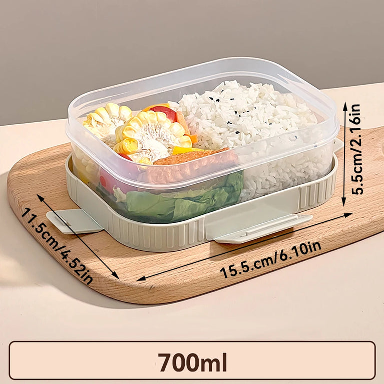 Portable Plastic Divided Lunch Box Kids Student School Picnic Sealed Microwave Bento Container