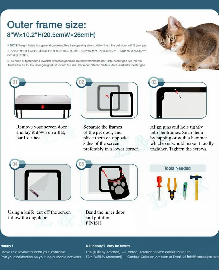Lockable Magnetic Pet Screen Door | Easy Install Garden Gate