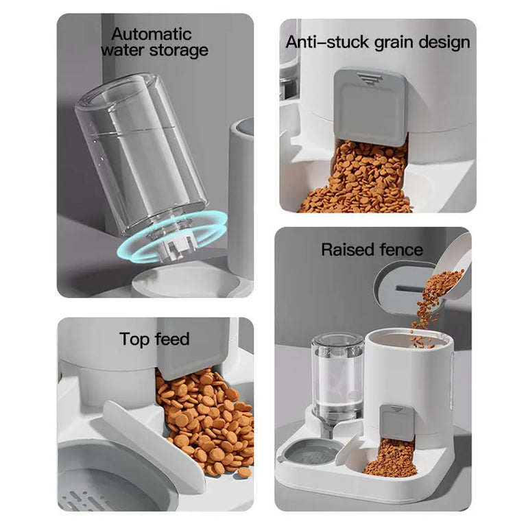 1-Pack Automatic Gravity Fed Cat Water Dispenser And Feeder Spill Proof Large Capacity One Piece Design