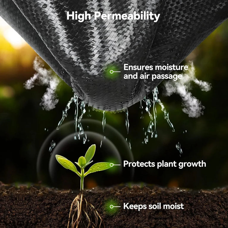 Heavy-Duty Weed Barrier Landscape Fabric | UV-Stabilized Soil Cover & Garden Weed Control