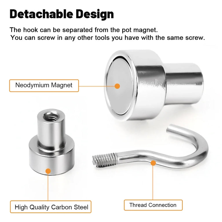 20/1PCS Metal Strong Magnetic Hook Wall-mounted Heavy-duty Magnetic Hook Key Hanger Home Kitchen Bathroom Accessories Magnet