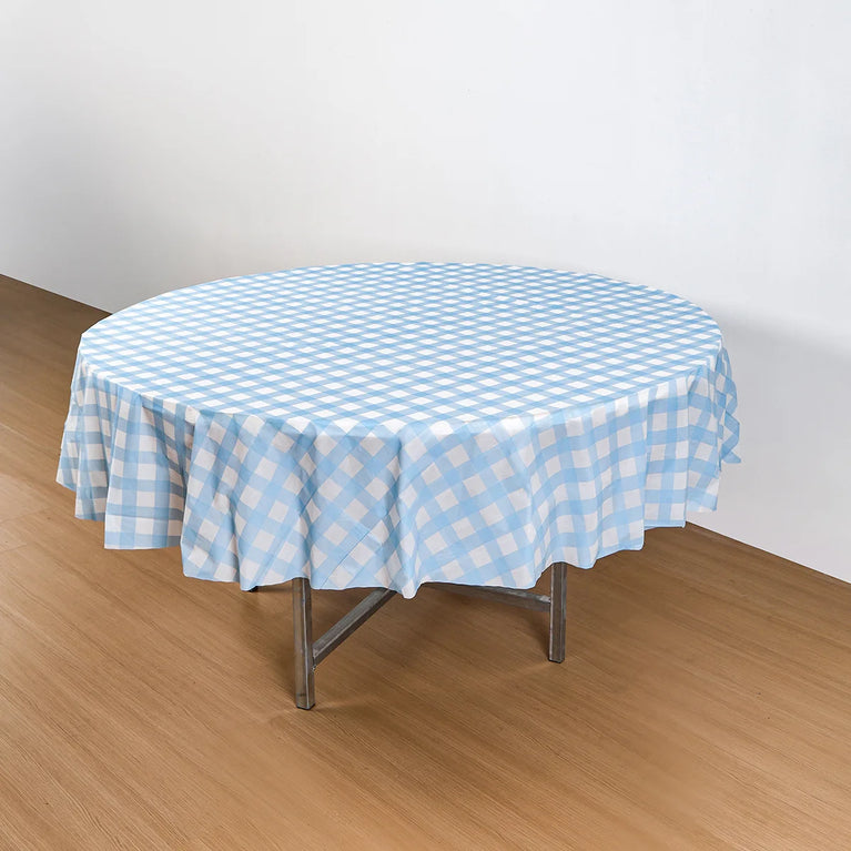 1Pc Disposable Round Table Cloth 84 Inch Plastic Tablecloth Wedding Birthday Party Decor