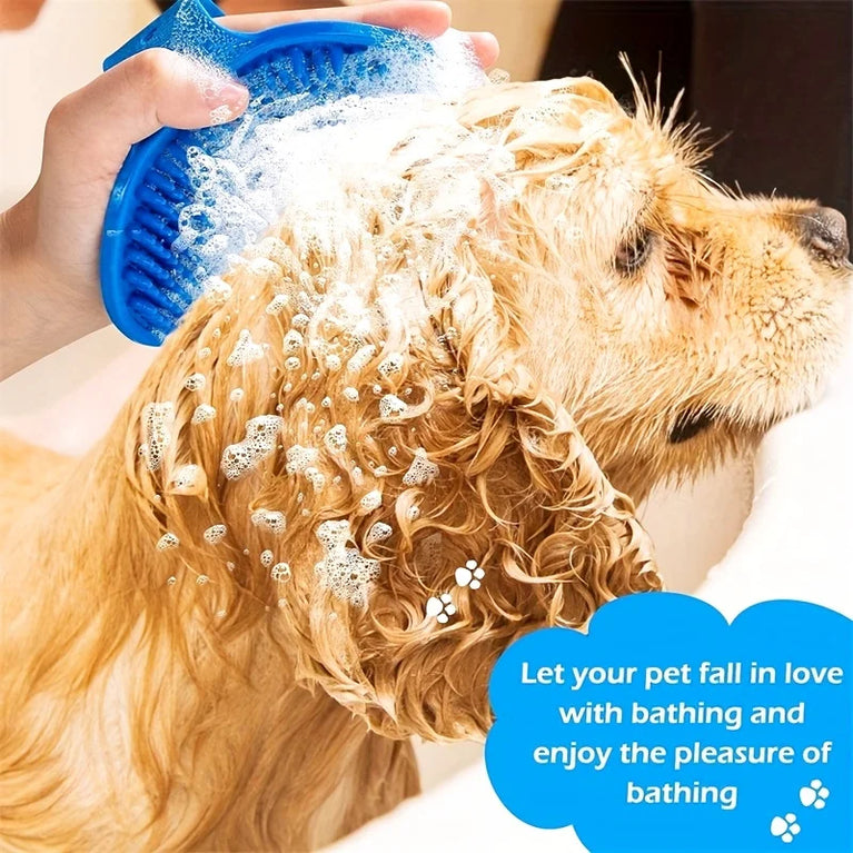 Dog Bath Brush Silicone Pet Massage Brush Grooming Comb Tool
