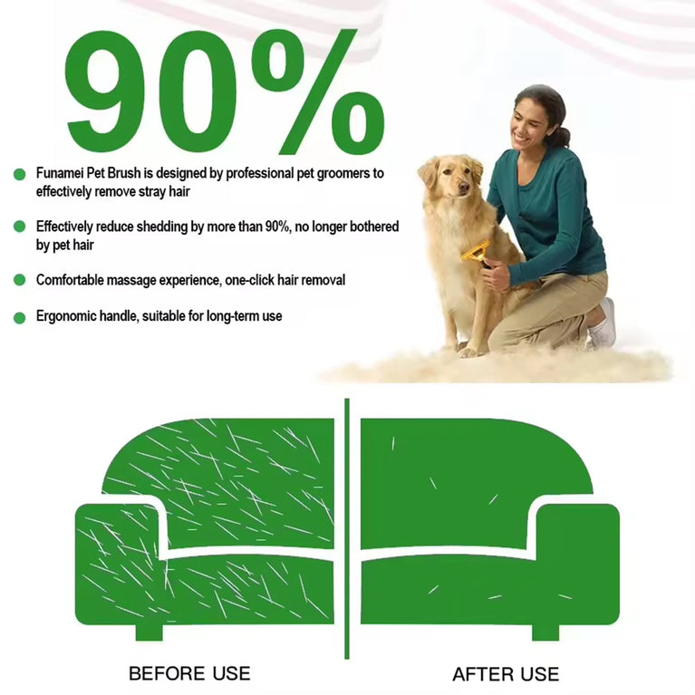 Pet Hair Remover Deshedding Brush Dog Cat Grooming Comb Tool