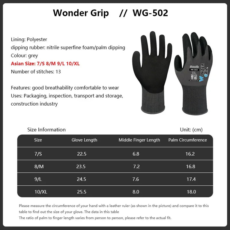 Nitrile Coated Gardening Gloves Breathable Grip Work Protection