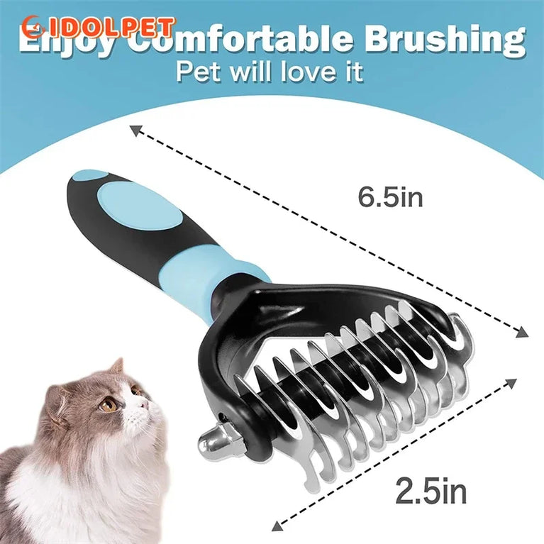 BOLD Professional Pet Deshedding Brush 2 Sided Dematting Cat Grooming