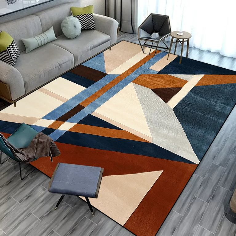 Large Geometric Non-Slip Washable Area Rugs for Modern Living