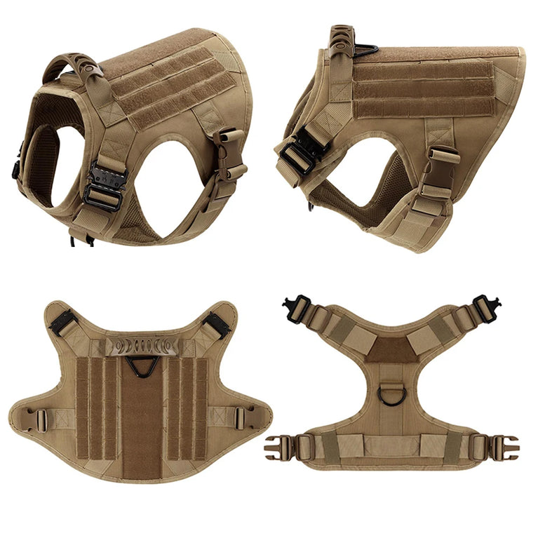 Military Tactical Dog Harness Adjustable Heavy Duty Training Vest For Large Dogs