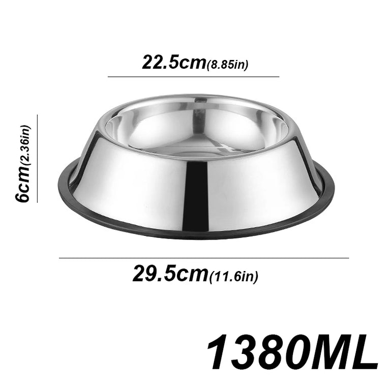 Anti-Slip Stainless Steel Dog Bowl | Anti-Tip & Anti-Ant Feeder