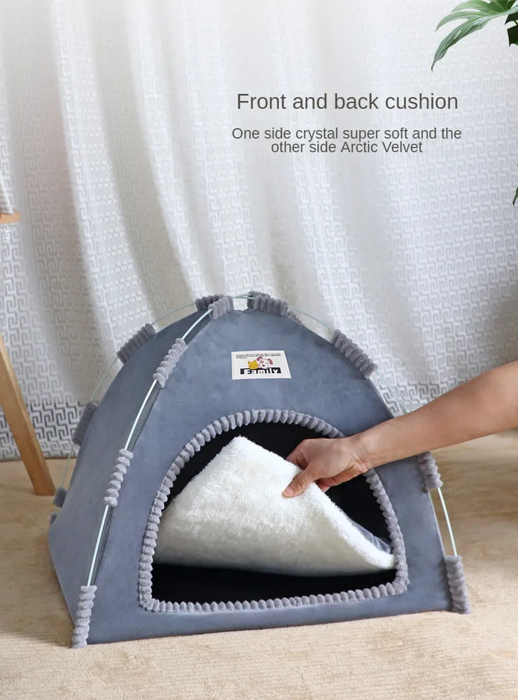 Foldable Cat House Pet Tent Breathable Portable Four Season Nest