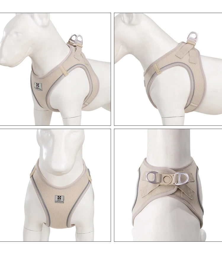 Adjustable Reflective Dog Harness Leash Set Step-In Soft Air Mesh Vest