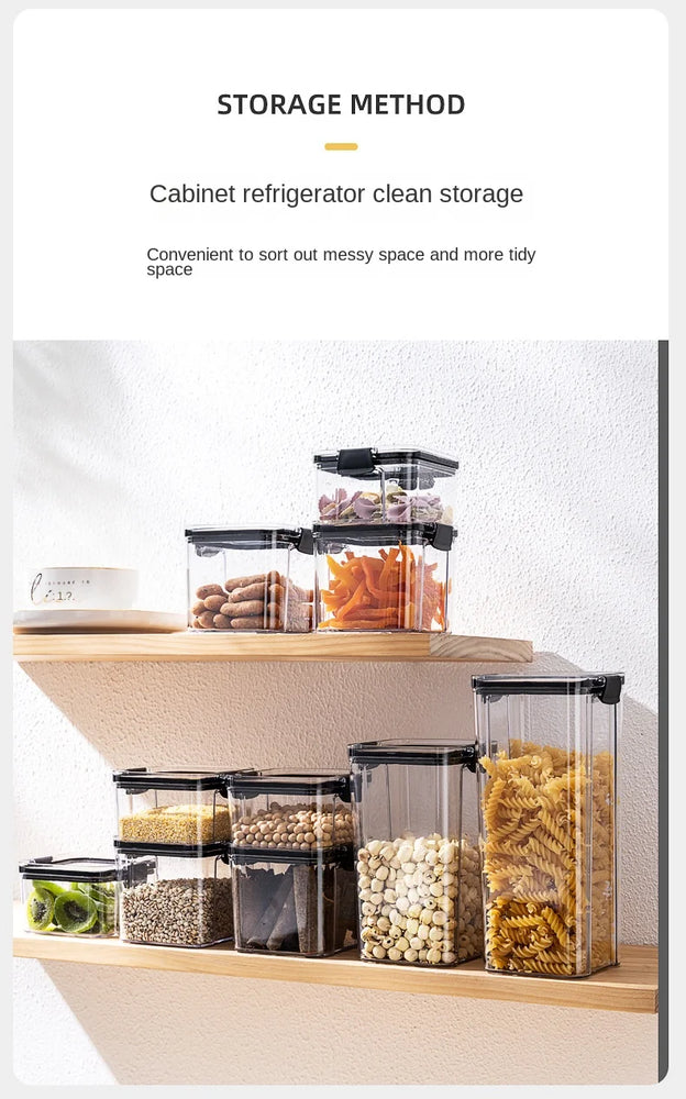 Plastic Food Containers with Lids Large Capacity Airtight Storage Jars