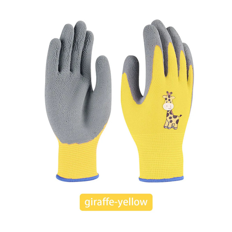 Kids Waterproof Wear Resistant Gardening Gloves Stab Proof Latex