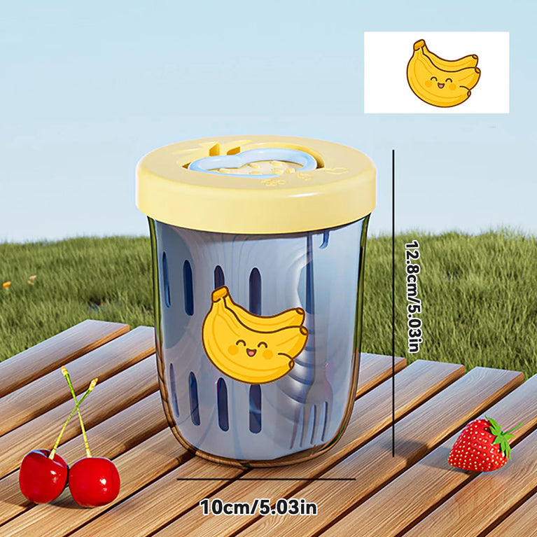 Double Wall Salad Cup Portable Leakproof Oat Breakfast Container Fork Handle