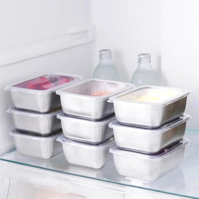 STAINLESS STEEL FOOD STORAGE CONTAINER WITH LID FOR FRESH FOOD STORAGE
