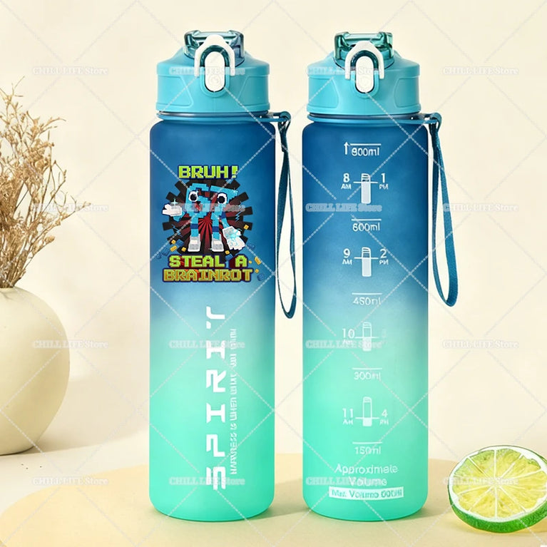 800ML Anime Frosted Sports Waterbottle Gym Outdoor Fitness Drinking Cup