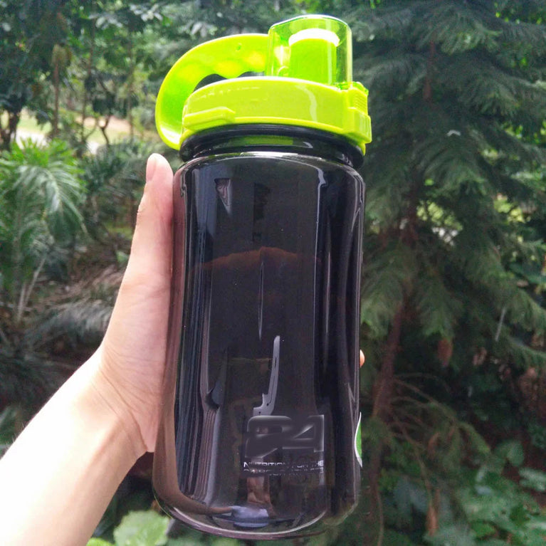 1000ml Transparent Straw Strap Bounce Button Sports Water Bottle 1L Leakproof Handgrip Gym Hydration Bottle