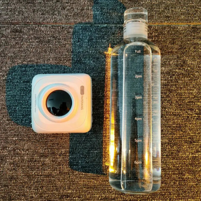 500/750ml PC Plastic Time Marker Water Bottle Leakproof Gym Sport Large Capacity Drink Bottle with Lid