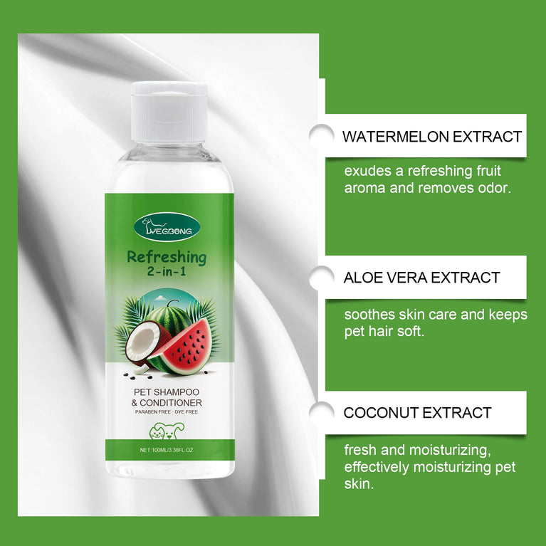 100ml Hypoallergenic 2-in-1 Pet Shampoo & Conditioner