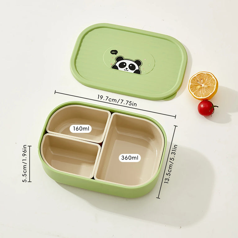 3-Grids Microwave Bento Lunch Box Stackable Leakproof Food Container