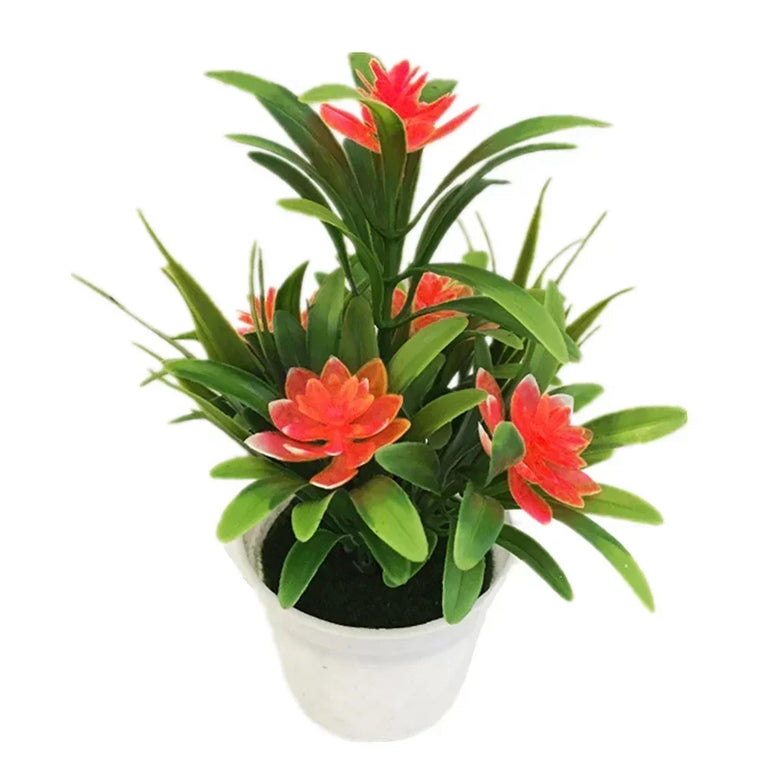 5-Head Miniature Lotus Simulation Bonsai | Creative Desktop Floral Decoration