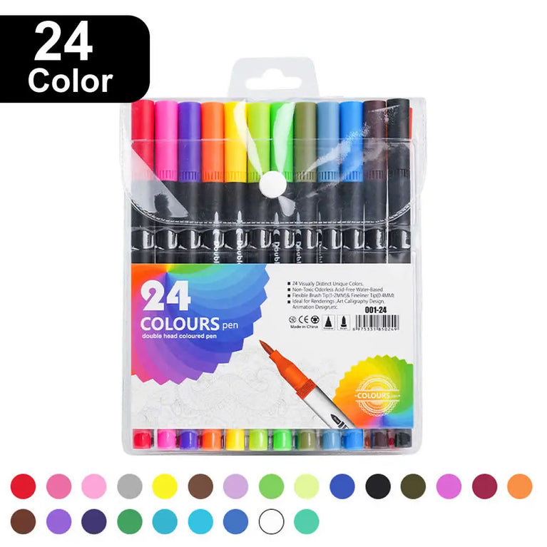 Double-Head Art Markers | Professional Drawing Brush Pen Set