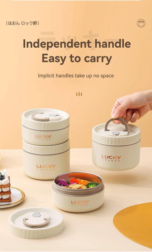 Bento Lunch Box Set Portable Keep Warm Insulated Stainless Steel Thermal Food Container Bag