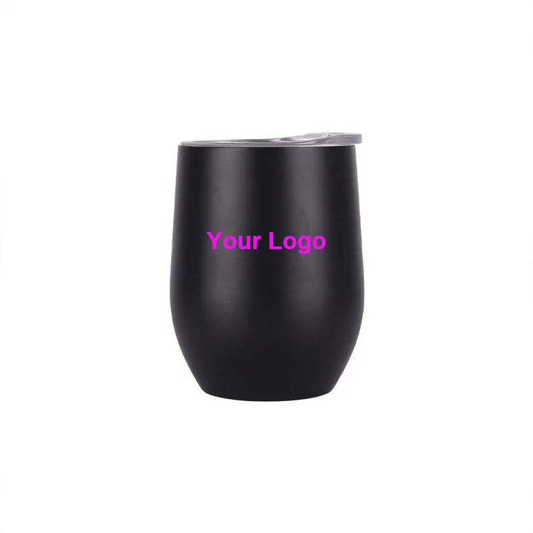 12oz Insulated Wine Tumbler Vacuum Mug with Lid for Coffee & Travel